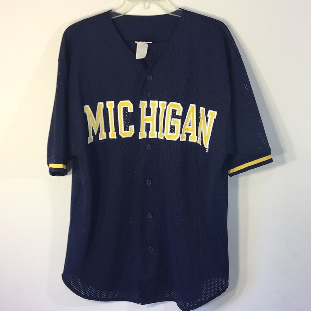 Michigan Team Apparel Baseball Jersey Large